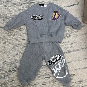 lakers Zara Gray Los Angeles Kids Sweatshirt and Joggers Set